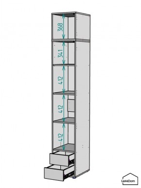 Шкаф с антресолью Linnea MHR-1A-4 2450х400х510 (ДВ-М 11.1.25) в Камышлове - kamyshlov.mebel24.online | фото 3