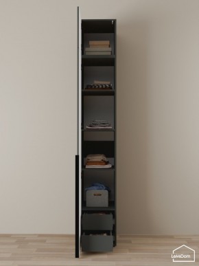 Шкаф с антресолью Linnea MHR-1A-4 2450х400х510 (Графит-М 11.1.25) в Камышлове - kamyshlov.mebel24.online | фото 4