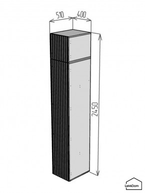 Шкаф с антресолью Linnea MHR-1POA-2 2450х400х510 (Белый-М 11.1.1) в Камышлове - kamyshlov.mebel24.online | фото 2