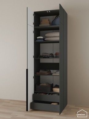 Шкаф с антресолью Linnea MHR-2A-3 2450х800х510 (Графит-М 11.1.25) в Камышлове - kamyshlov.mebel24.online | фото 6