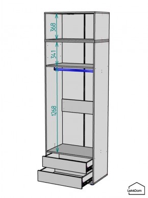 Шкаф с антресолью Linnea MHR-2POA-3 2450х800х510 (Белый-М 11.1.2) в Камышлове - kamyshlov.mebel24.online | фото 3
