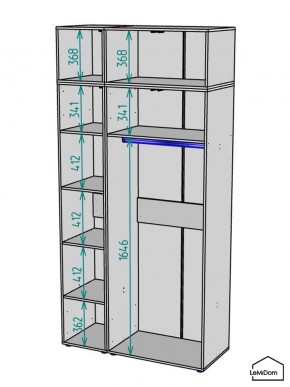 Шкаф с антресолью Linnea MHR-3A-1 2450х1200х510 (ДВ-М 11.1.25) в Камышлове - kamyshlov.mebel24.online | фото 3