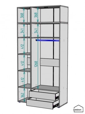 Шкаф с антресолью Linnea MHR-3POA-2 2450х1200х510 (Белый-М 11.1.2) в Камышлове - kamyshlov.mebel24.online | фото 3