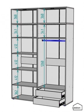 Шкаф с антресолью Linnea MHR-4A-2 2450х1600х510 (ДВ-М 11.1.25) в Камышлове - kamyshlov.mebel24.online | фото 3