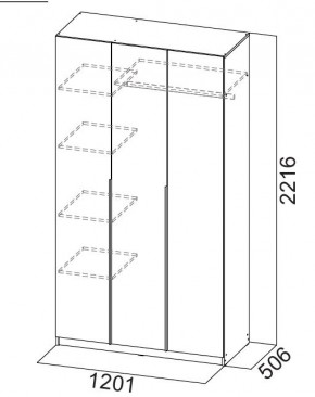 Шкаф ШК-5 (1200) Меланж в Камышлове - kamyshlov.mebel24.online | фото 5
