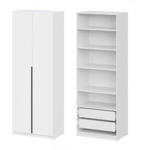 Шкаф ШК-5 + 4 полки + ящики (800) Белый текстурный в Камышлове - kamyshlov.mebel24.online | фото 1