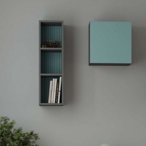 Шкаф Сириния навесной открытый серый графит/МДФ бриз в Камышлове - kamyshlov.mebel24.online | фото 2
