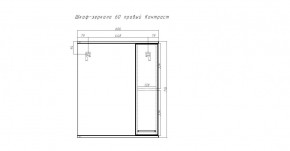 Шкаф-зеркало Контраст 60 правый  АЙСБЕРГ (DA2705HZ) в Камышлове - kamyshlov.mebel24.online | фото 2