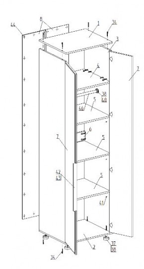 Спальный гарнитур "Лео" (модульный) в Камышлове - kamyshlov.mebel24.online | фото 11