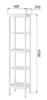Стеллаж 420 Кантри, массив сосны, цвет белый в Камышлове - kamyshlov.mebel24.online | фото 3