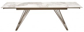 Стол ACERRA NEW 160 GLOSS LUXURY PANDORA SOLID CERAMIC/ каркас цвета шампань, ®DISAUR в Камышлове - kamyshlov.mebel24.online | фото 5