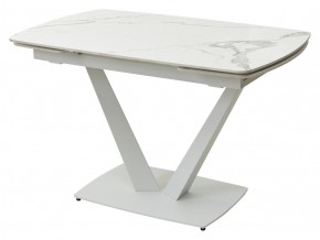 Стол ALATRI 120 GLOSS STATUARIO WHITE SOLID CERAMIC / WHITE, ®DISAUR в Камышлове - kamyshlov.mebel24.online | фото 1