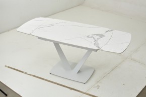 Стол ALATRI 120 GLOSS STATUARIO WHITE SOLID CERAMIC / WHITE, ®DISAUR в Камышлове - kamyshlov.mebel24.online | фото 2