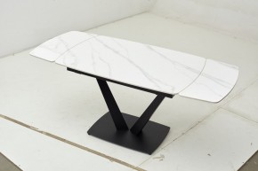 Стол ALATRI 120 MATT WHITE MARBLE SOLID CERAMIC / BLACK, ®DISAUR в Камышлове - kamyshlov.mebel24.online | фото 1