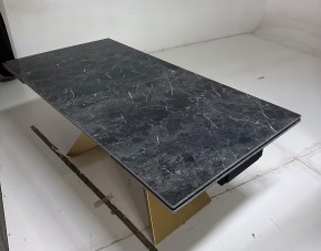 Стол ALES 180 BLACK GRAVE SOLID CERAMIC, керамика / бронзовый, ®DISAUR в Камышлове - kamyshlov.mebel24.online | фото 5