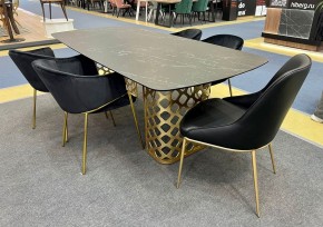 Стол CHIAVARI 220 KL-116 Черный мрамор матовый, итальянская керамика / бронзовый, ®DISAUR в Камышлове - kamyshlov.mebel24.online | фото 2