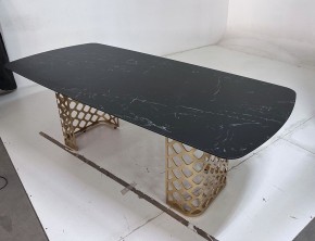 Стол CHIAVARI 220 KL-116 Черный мрамор матовый, итальянская керамика / бронзовый, ®DISAUR в Камышлове - kamyshlov.mebel24.online | фото 6