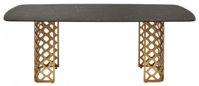 Стол CHIAVARI 220 KL-116 Черный мрамор матовый, итальянская керамика / бронзовый, ®DISAUR в Камышлове - kamyshlov.mebel24.online | фото 8