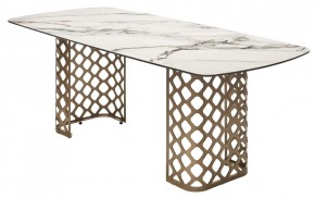 Стол CHIAVARI 220 KL-188 Контрастный мрамор матовый, итальянская керамика / Шампань, ®DISAUR в Камышлове - kamyshlov.mebel24.online | фото