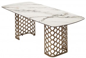 Стол CHIAVARI 220 KL-188 Контрастный мрамор матовый, итальянская керамика / Шампань, ®DISAUR в Камышлове - kamyshlov.mebel24.online | фото 7