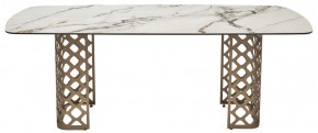 Стол CHIAVARI 220 KL-188 Контрастный мрамор матовый, итальянская керамика / Шампань, ®DISAUR в Камышлове - kamyshlov.mebel24.online | фото 8
