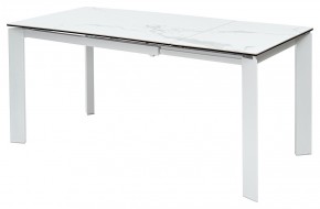 Стол CORNER 120 MATTE STATUARIO Белый мрамор матовый керамика, стекло/ белый каркас, ®DISAUR в Камышлове - kamyshlov.mebel24.online | фото 1