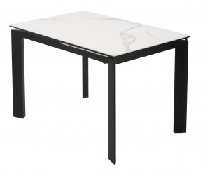 Стол CORNER 120 MATTE STATUARIO Белый мрамор матовый керамика, стекло/ черный каркас, ®DISAUR в Камышлове - kamyshlov.mebel24.online | фото