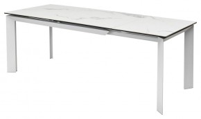 Стол CREMONA 140 HIGH GLOSS STATUARIO Белый мрамор глянцевый, керамика/ белый каркас, ®DISAUR в Камышлове - kamyshlov.mebel24.online | фото 4