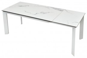 Стол CREMONA 140 HIGH GLOSS STATUARIO Белый мрамор глянцевый, керамика/ белый каркас, ®DISAUR в Камышлове - kamyshlov.mebel24.online | фото 5