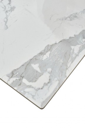 Стол CREMONA 140 HIGH GLOSS STATUARIO Белый мрамор глянцевый, керамика/ белый каркас, ®DISAUR в Камышлове - kamyshlov.mebel24.online | фото 6