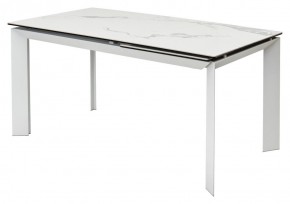 Стол CREMONA 140 HIGH GLOSS STATUARIO Белый мрамор глянцевый, керамика/ белый каркас, ®DISAUR в Камышлове - kamyshlov.mebel24.online | фото 9