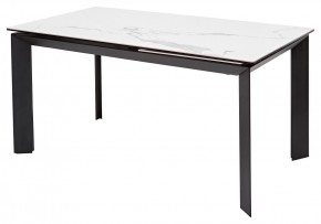 Стол CREMONA 140 MATTE STATUARIO Белый мрамор матовый, керамика/ черный каркас, ®DISAUR в Камышлове - kamyshlov.mebel24.online | фото 1