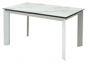 Стол CREMONA 160 KL-188 Контрастный мрамор / белый каркас, ®DISAUR в Камышлове - kamyshlov.mebel24.online | фото 1