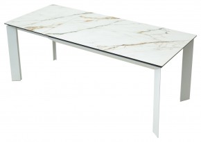 Стол CREMONA 160 KL-188 Контрастный мрамор / белый каркас, ®DISAUR в Камышлове - kamyshlov.mebel24.online | фото 2