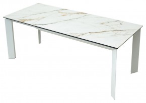 Стол CREMONA 180 KL-188 Контрастный мрамор матовый, итальянская керамика/ белый каркас, ®DISAUR в Камышлове - kamyshlov.mebel24.online | фото 9