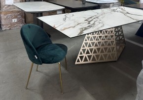 Стол ENNA 220 KL-188 Контрастный мрамор матовый, итальянская керамика/ каркас цвета шампань, ®DISAUR в Камышлове - kamyshlov.mebel24.online | фото 8