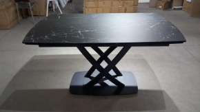 Стол FOGGIA 140 KL-116 Черный мрамор матовый, итальянская керамика/ черный каркас, ®DISAUR в Камышлове - kamyshlov.mebel24.online | фото 2