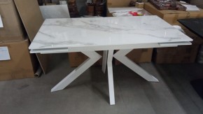 Стол Кентукки 3 140 БЕЛЫЙ МРАМОР, стекло / БЕЛЫЙ, М-City в Камышлове - kamyshlov.mebel24.online | фото 2