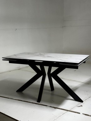 Стол Кентукки 3 140 БЕЛЫЙ МРАМОР, стекло / ЧЕРНЫЙ, М-City в Камышлове - kamyshlov.mebel24.online | фото 3