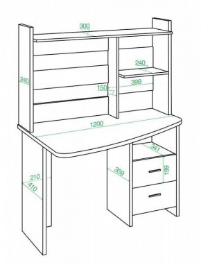 Стол компьютерный Домино Лайт СКЛ-Крл 120+НКЛ-120 в Камышлове - kamyshlov.mebel24.online | фото 3