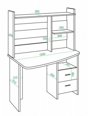 Стол компьютерный Домино Лайт СКЛ-Крл 120+НКЛ-120 в Камышлове - kamyshlov.mebel24.online | фото 2