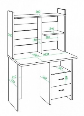 Стол компьютерный Домино Лайт СКЛ-Прям100+НКЛ-100 в Камышлове - kamyshlov.mebel24.online | фото 3
