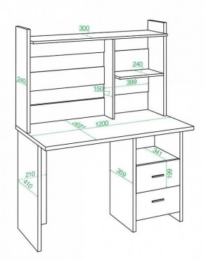 Стол компьютерный Домино Лайт СКЛ-Прям120+НКЛ-120 в Камышлове - kamyshlov.mebel24.online | фото 3