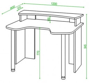 Стол компьютерный Домино Lite СКЛ-Игр120+НКИЛ120 в Камышлове - kamyshlov.mebel24.online | фото 2