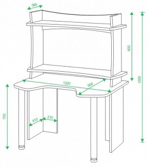 Стол компьютерный Домино Lite СКЛ-Игр120+НКИЛ120ВЛ в Камышлове - kamyshlov.mebel24.online | фото 3