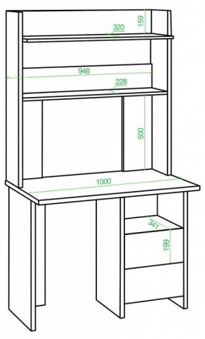 Стол компьютерный Домино Lite СКЛ-Прям100Р+НКЛХ-100 в Камышлове - kamyshlov.mebel24.online | фото 2
