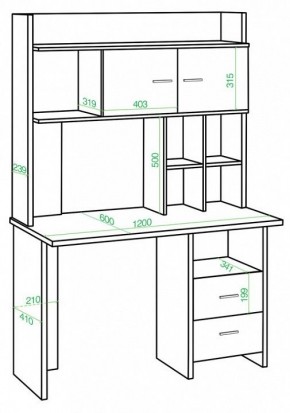 Стол компьютерный Домино Lite СКЛ-Прям120Р+НКЛХ-120 в Камышлове - kamyshlov.mebel24.online | фото 2