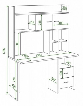 Стол компьютерный Домино Lite СКЛ-Прям130+НКЛХ-130 ВК в Камышлове - kamyshlov.mebel24.online | фото 2