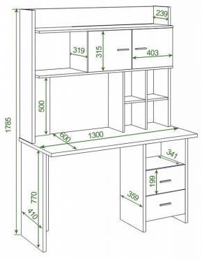 Стол компьютерный Домино Lite СКЛ-Прям130Р+НКЛХ-130 в Камышлове - kamyshlov.mebel24.online | фото 2