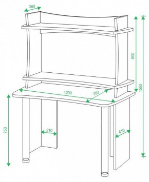 Стол компьютерный Домино lite СКЛ-Софт120+НКИЛ120 ВЛ в Камышлове - kamyshlov.mebel24.online | фото 2